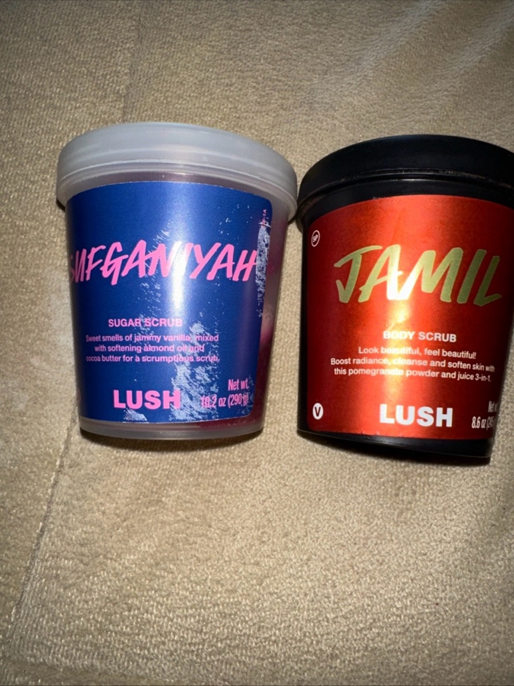 Lush Body Scrubs Sufganiyah and Jamil